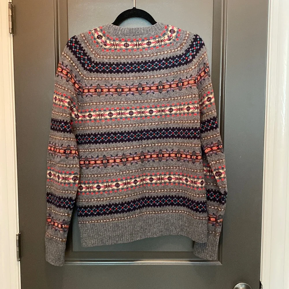 J. Crew Multicolor Patterned Crewneck Sweater